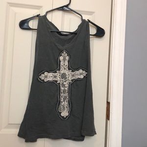 cut off cross tank top